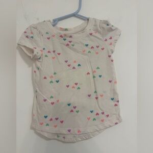 Cat & Jack Cream Shirt with Colorful Heart Pattern